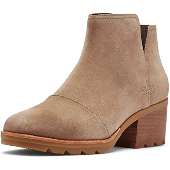 Sorel Cate Suede Cut-Out Chelsea Boot NL3384-240 Sz 8 Tan Bootie Normcore Winter - Picture 8 of 16
